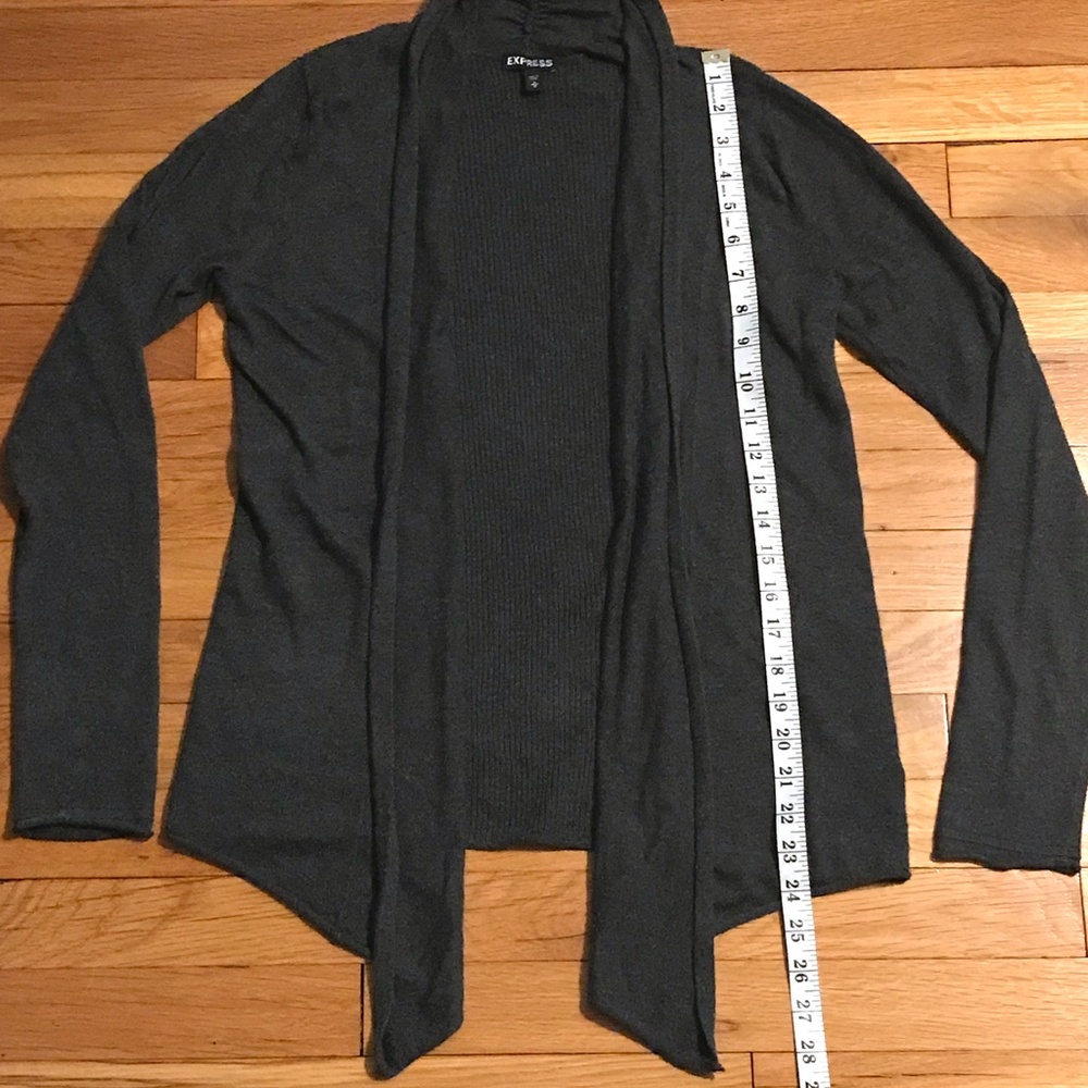 Express Open Front Cardigan, Charcoal Gray Size M - image 7